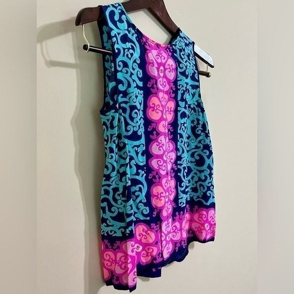 LILLY PULITZER Women’s 100% Silk Tank Fountain Hopping Iona Shell Size XS Floral - Picture 9 of 15